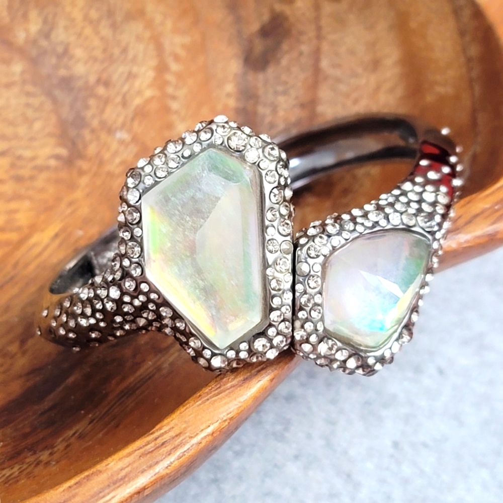 Alexis Bittar Silver Moonstone Cuff Clamper Bracelet